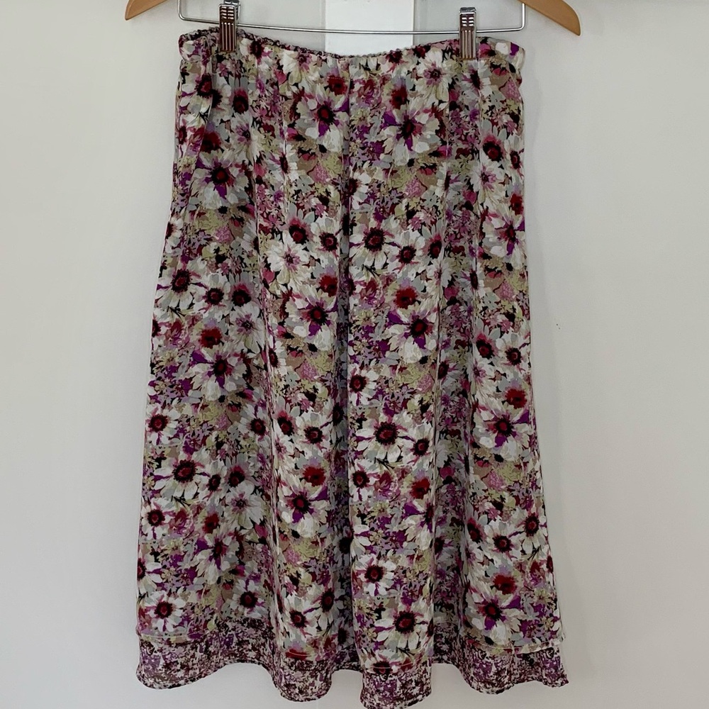 Christopher & Banks vintage reversible floral midi skirt